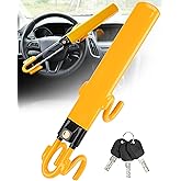 Tevlaphee Steering Wheel Lock Anti-Theft Car Device Heavy Duty Security Car Lock Antitheft Locking Devices Great Deterrent Ad