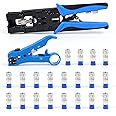 Knoweasy BNC Cable Crimper and Coaxial Compression Tool Kit - Multifunctional Compression Connector Adjustable Tool Set for RG59, RG6, F, BNC, RCA and Coaxial Cable Crimping Tool