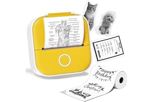 Ponek Mini Sticker Printer, T02 Print Pods Mini Printer, Sticker Maker Machine with 1 Roll Paper, Bluetooth Thermal Inkness Sticky Note Maker for Sticky Scrapbook, Journal, Note, Diagrams