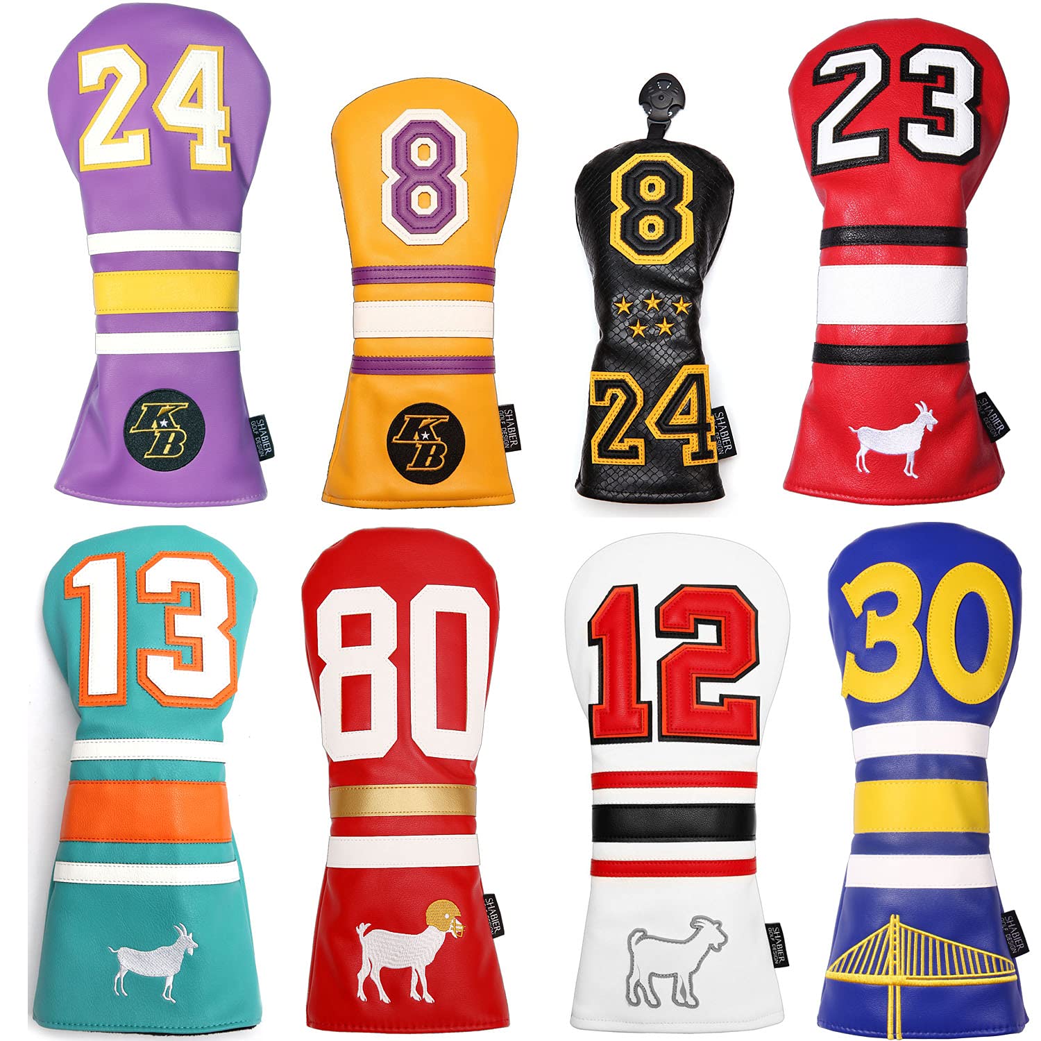 SHABIER Golf Sports Style Golf Wood Club Headcover for Taylormade M5 M6 Driver (White 12 Driver Cover)