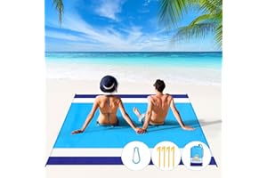 BYDOLL Beach Blanket Waterproof Sandproof 78''×81'' 1-7 Adults Oversized Lightweight Large Picnic Mat Waterproof Sandproof Blanket for Beach