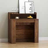 Varelynn 20-98 Inch Extendable Dining Table with Storage for 2-10, Walnut | Transformer Console Table with Storage, Space Saving Folding Dining Table, Modern Modular Multifunctional Extension Table