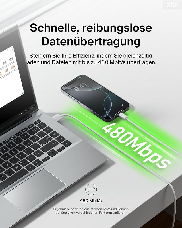 2er-Pack geflochtenes USB-A auf USB-C Ladekabel, 1,5 m, 15W, biegsames, flexibles Schnellladekabel, USB-C kabel für iPhone 17 und 16, Galaxy S25, Pixel 10, iPad Pro usw. – Weiß