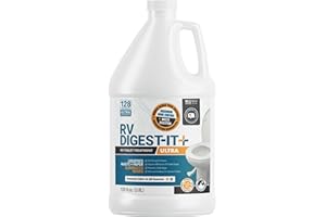 Unique RV Digest-It Ultra RV Toilet Treatment Refill, 128 Uses, Super Concentrated - Eliminates Smells and Liquifies Waste, Bio-Enzymatic Holding Tank Treatment, Package May Vary (128 oz)