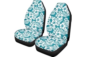Pehede Car Seat Cover Hibiscus Flower Front for Cars, Easy to Install Cover Set, Accessories Auto Trucks Van SUV,2 Packs