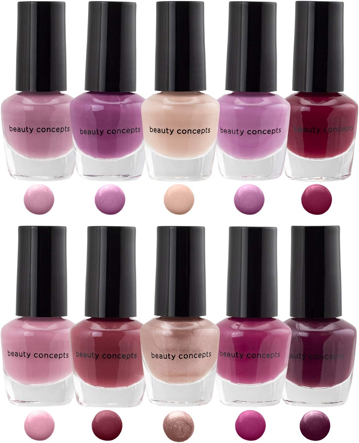 B.C. Beauty Concepts Nail Polish Set 10 Mini Nail Polish Colors