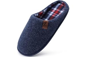 COFACE Unisex Mens Womens Cozy Memory Foam Scuff Slippers Casual Slip On Warm House Shoes Indoor/Outdoor Felt Sandal Slippers With Arch Support Rubber Sole Size 4-15