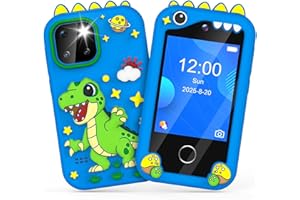 BESTOONE Kids Smartphone Toy for 3-8 Year Old Girls & Boys - No Internet/Calls, HD Camera, MP3 Player, Learning Games | Christmas Birthday Gift for Toddlers (Blue)