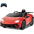 Licensed Lamborghini Huracan Ride on Car by INFANS, 12V Kids Electric Vehicle Battery Powered Toy with Remote Control, LED Lights, Spring Suspension, Bluetooth, MP3, Aged 3-8 Years (Red)
