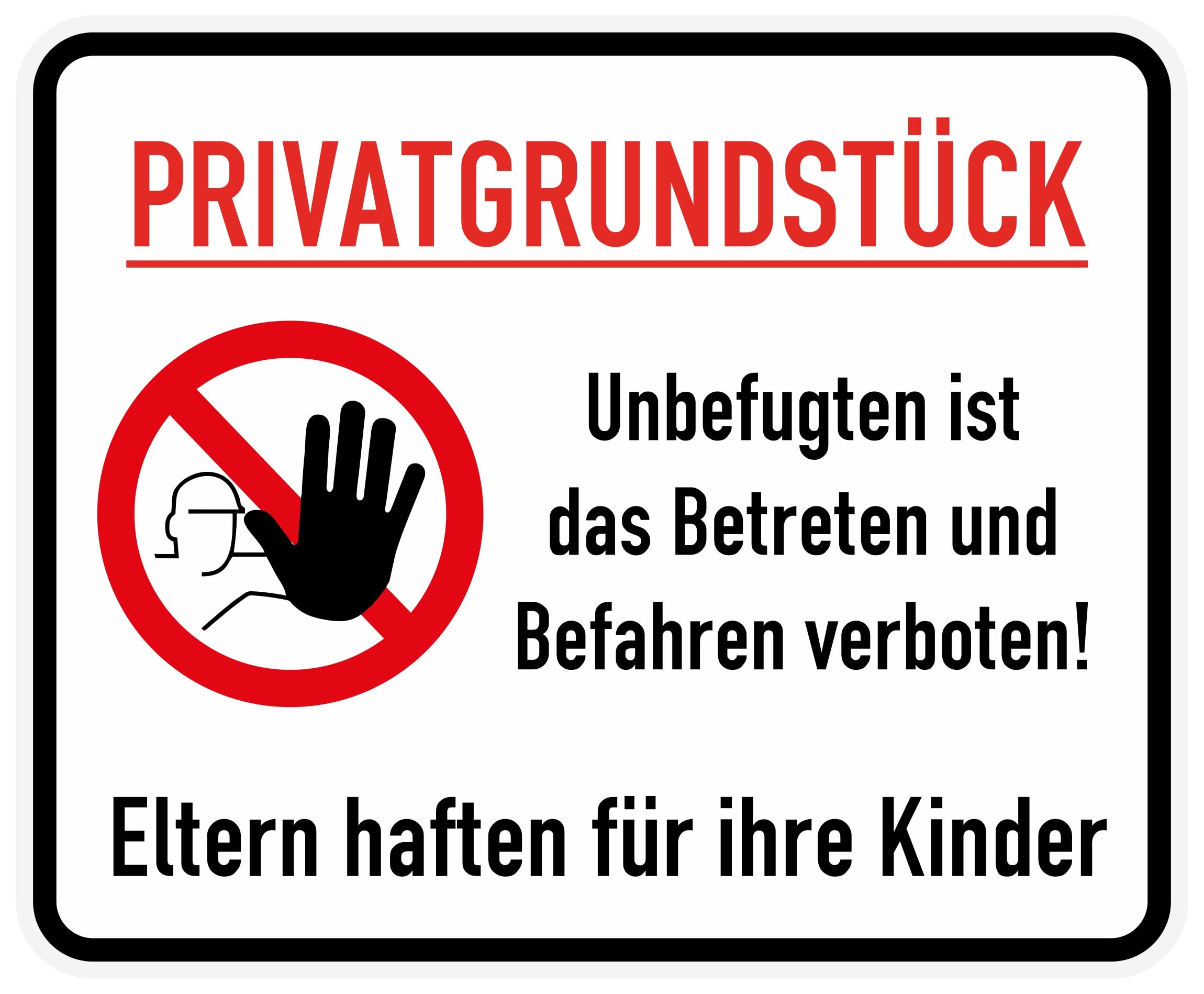 Daged T-27 Private Property No Entry Sticker 20 x 16 cm Mandatory Sign Safety Sign Sticker