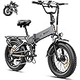 Jasion X-Hunter Electric Bike for Adults,1400W Peak Motor 30MPH Max Speed,48V 13AH Removable Battery, Full Suspension System Design,20''*4.0 Fat Tire Foldable Ebike 7-Speed Bicycles