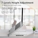 Tonmom Laptop Stand Adjustable Ventilated Riser ABS Silicone White 10-15.6 inch view 3
