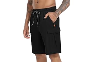 INNERBUT Men's Cargo Shorts Quick Dry Lightweight Stretch Hiking Shorts for Men with 5 Pockets No Lining