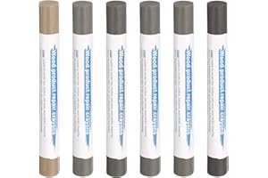 HARFINGTON Wood Filler Sticks 6 Colors Wooden Wax Touch Up Furniture Repair Crayons for Light Iron Gray, Light Luxury Gray, Dark Gray, Dark Lead Gray, Cement Gray, Rubberwood