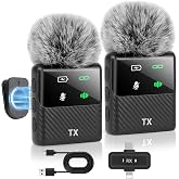 Kairiyard Mini Wireless Lavalier Microphone for iPhone, iPad, Android Phone, Noise Reduction Plug and Play Magnetic Clip on Lapel Mic for Video Recording Podcast Vlogging