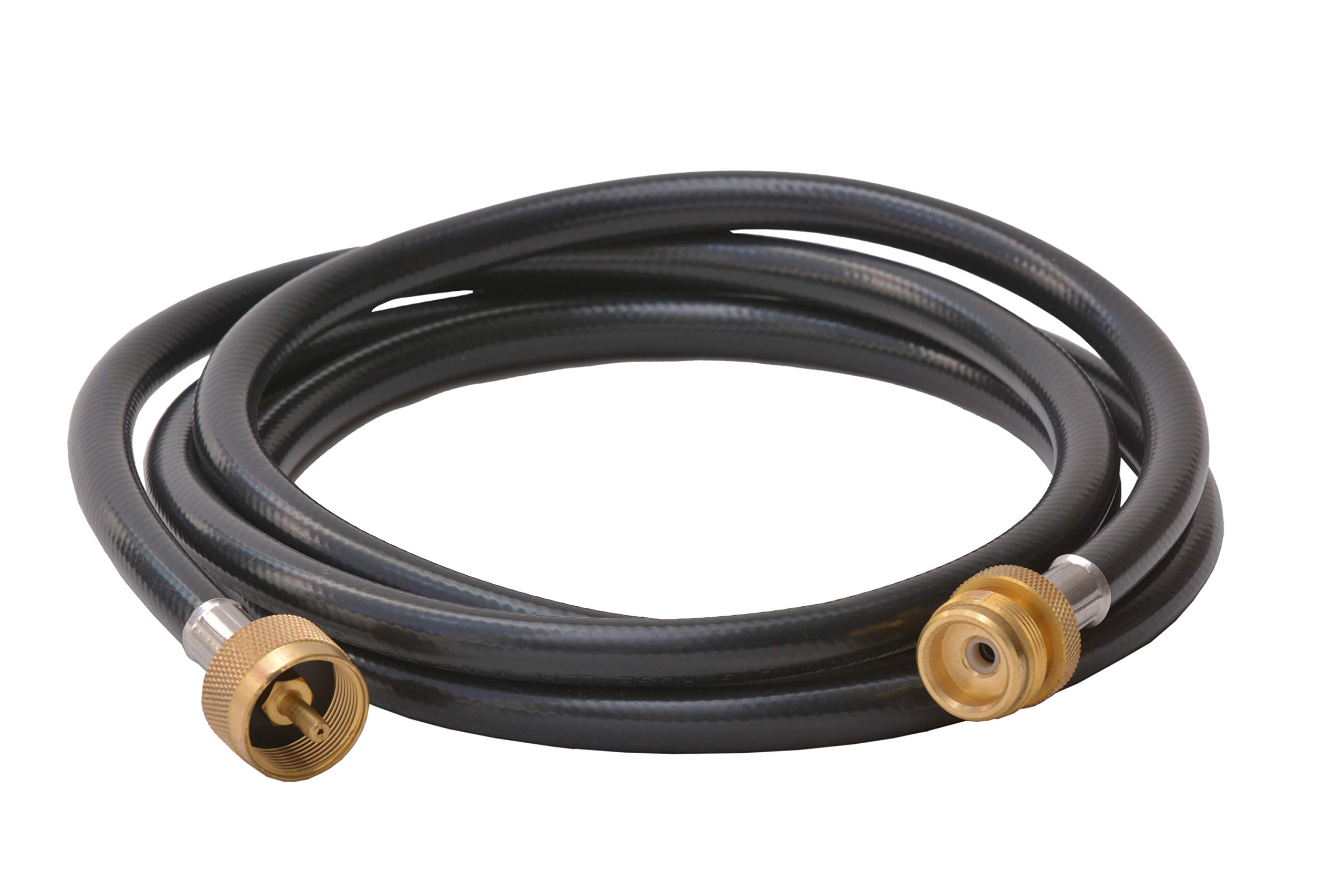 Photo 1 of Flame King 8-Ft Propane Hose Adapter Extension to Connect Appliances to RV's Propane Supply, 1-LB Cylinders, or Distribution Tree, Great for Camping and RVing