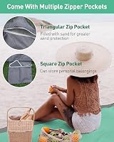 COVACURE Beach Blanket Mat 210x200cm Sandproof Waterproof with 3 Zipper Pockets view 5