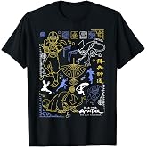 Avatar: The Last Airbender Character Line Art T-Shirt Small