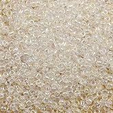 Bala&Fillic Raibow Clear 3mm Seed Beads About 3600pcs/100Grams in Bag, 8/0 Glass Craft Beads for Making Bracelet and Necklace (Raibow Clear)