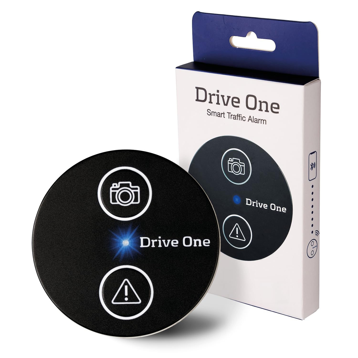 Needit Original Drive One Speed Camera Warner, Radar Detector Warns of Speed Cameras and Dangers in Road Traffic in Real Time, Automatically Active After Connection with Smartphone on Bluetooth, Data