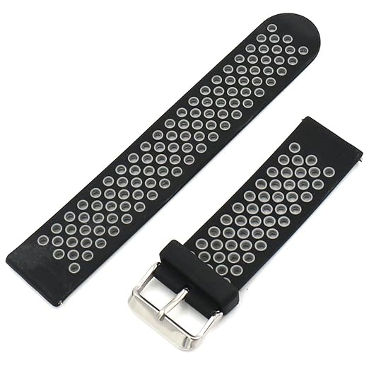 Correas de silicona EL-move, 18mm,20mm,22mm 24 mm (Black Grey 24MM)