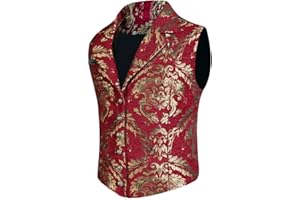 stmoitz Mens Victorian Steampunk Vest Gothic Corset Waistcoat Masquerade Outfit Dress Jacquard Goth Suit Costume