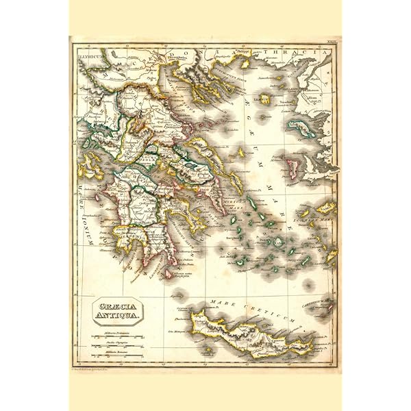 amazon-com-ancient-greece-antique-style-map-travel-world-map-with-cities-in-detail-map-posters-for-wall-map-art-wall-decor-geographical-illustration-travel-destinations-cool-wall-art-print-poster-12x18