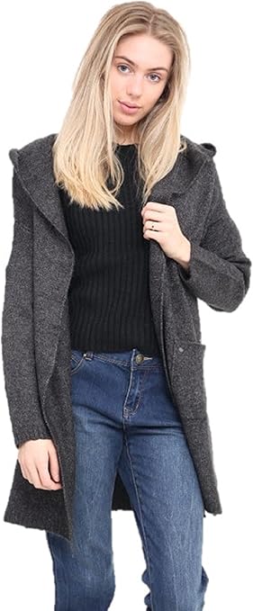 hooded waterfall cardigan