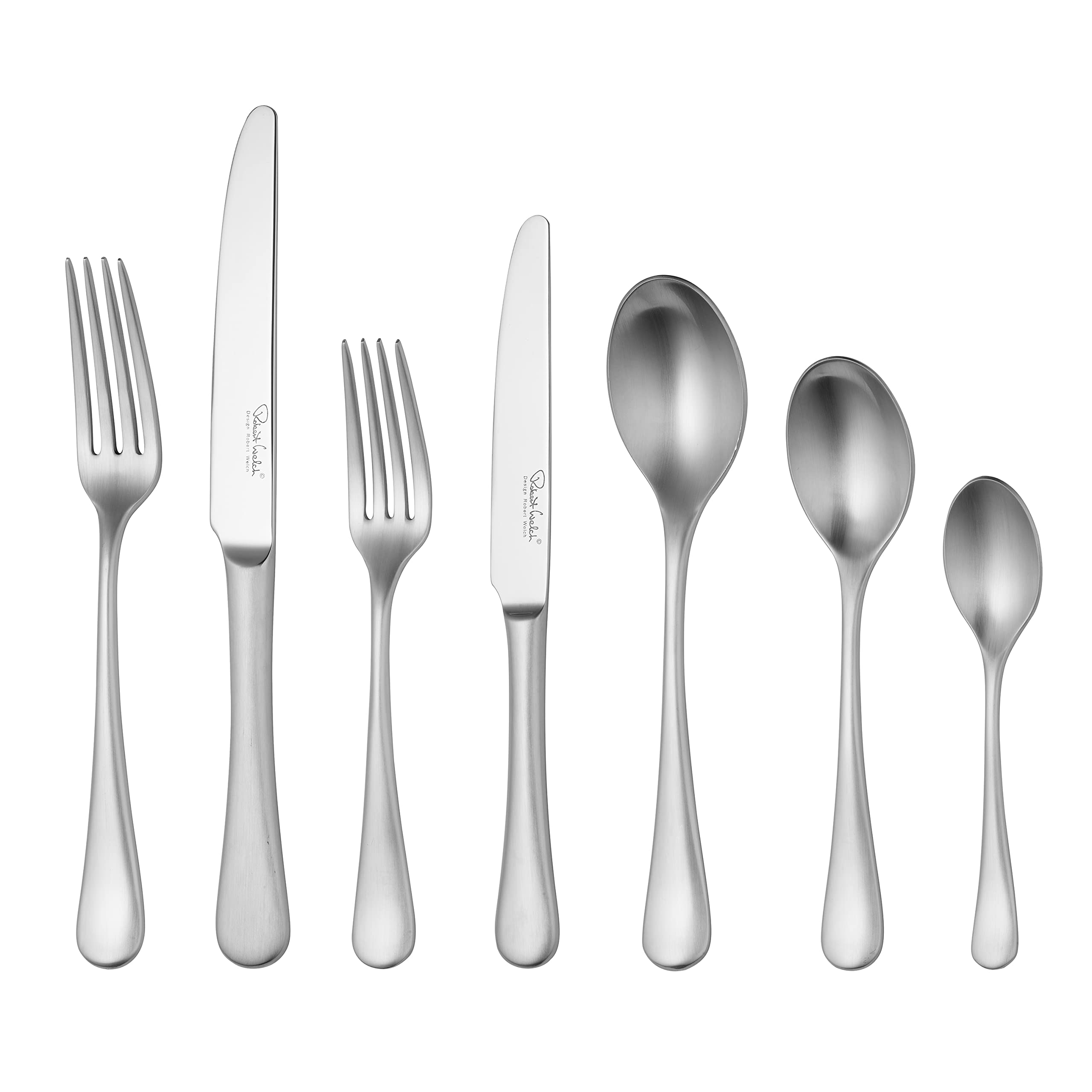 Robert Welch Radford Satin, 7 Piece Cutlery Place Setting. Made from Stainless Steel. Dishwasher Safe.