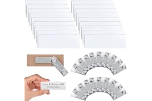 Magnetic Name Tags Printable Blank DIY Name Badge Magnets Adhesive Name Tag Holders Pins with Neodymium Magnets for Jacket La