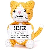 Zalohia Funny Cat Sister Gifts Valentines Day Birthday, Little Big Soul Sister in Law Gifts for Women Friend Bestie, Mini Cute Stuff Cool Things Love Presents, Sisterhood Ornament Decor