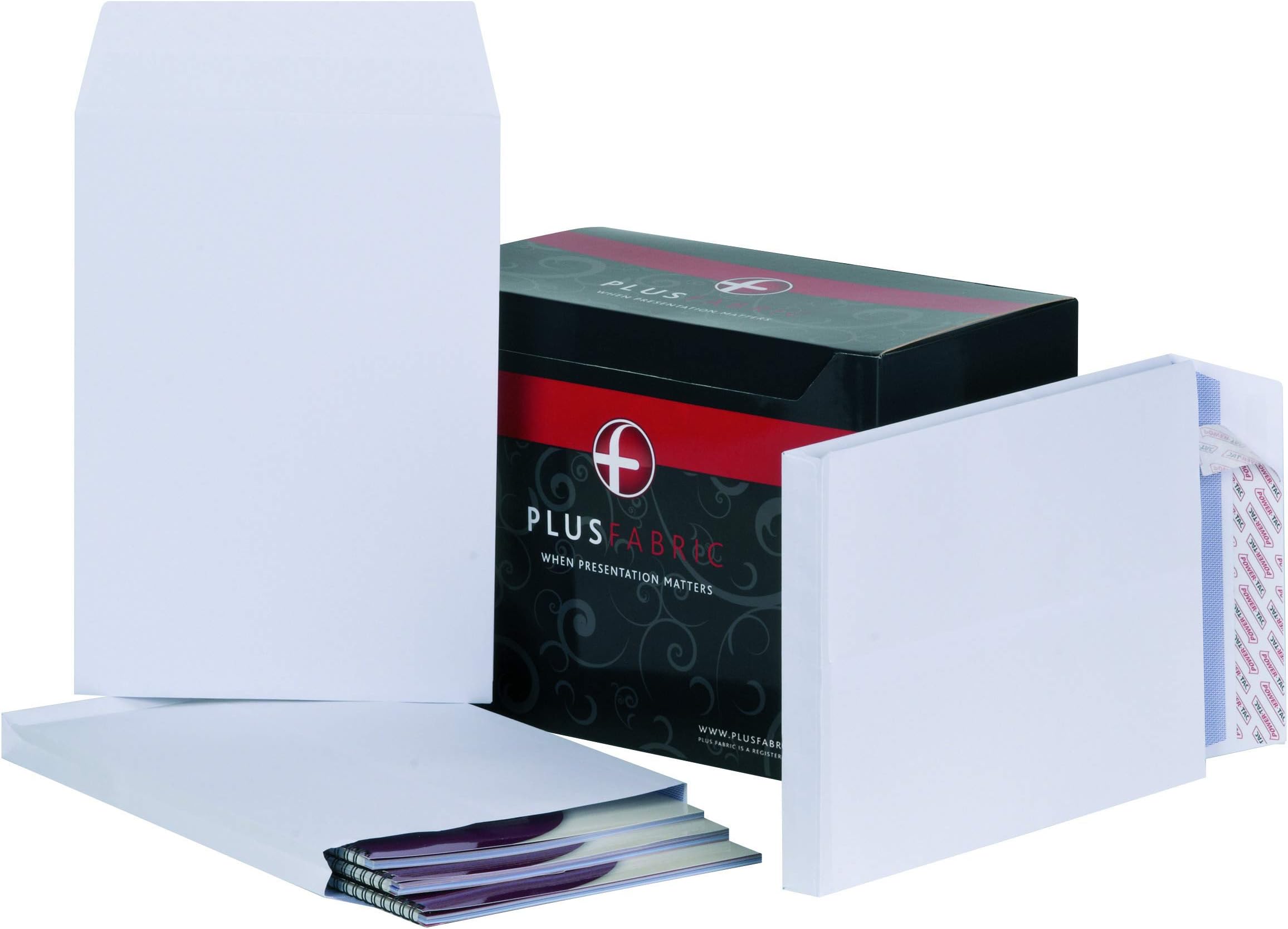 Plus FabricC4 Prestige White 120gsm Gusset P&S Powertac Pocket Box of 100 Envelopes