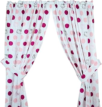 Sanrio Hello Kitty Curtains Polka Dot Collage Window Drapes