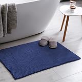 KEPLIN Non-Slip Bath Mat Navy Microfibre Quick Dry Machine Washable view 6