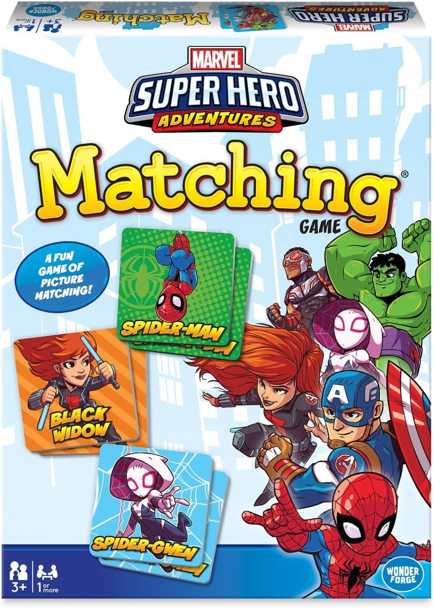 Wonder Forge Marvel Matching Game for Boys and Girls Age 3 to 5 - A Fun and Fast Superhero Memory Game: Toys & Games
