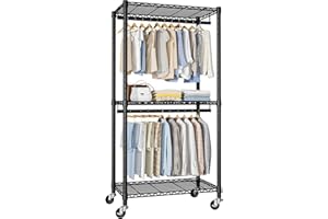 FUTASSI Heavy-Duty Portable Closet, 30"W x 14"D x 76"H, Black, Carbon Steel