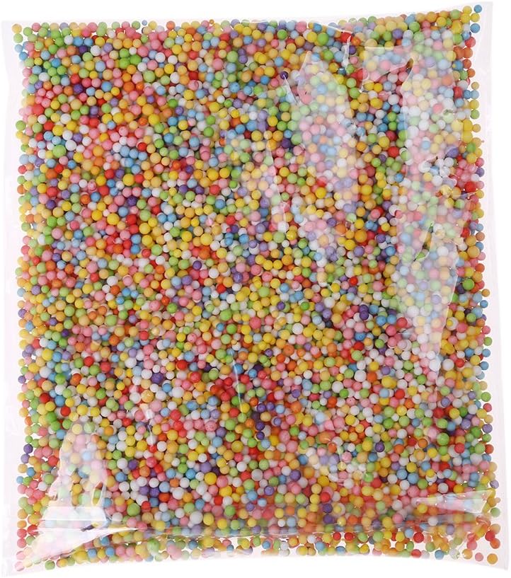 HENGSONG Foam Balls for Slime Colorful Styrofoam Balls Beads Mini 0.11inch Decorative Ball Arts DIY Crafts Supplies for Homemade Slime, Kid's Craft, Wedding and Party Decoration 1pack (Colorful)