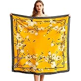 K-Elewon Large Square Scarf 43" Silk Scarf Fashion Scarves Silk Feeling Hair Wrapping Scarfs Night Sleeping Headscarf