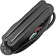 Musiclily Hot Rails Single Coil Sized Humbucker for Fender Strat Stratocaster Squier Electric Guitar, Black Body with Black Rails
