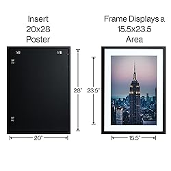 Frame Amo 20x28 Black Picture Frame with 15.5x23.5