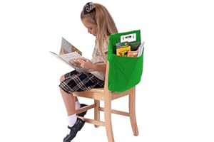 Seat Sack Small Chair Storage Pocket - 12 Inches, Green - Perfect Organizer for Classroom Chairs, Durable and Spacious Chair Pocket for Classroom Storage and Organization