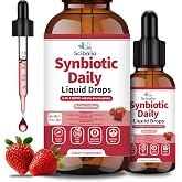Synbiotic Probiotic Prebiotic Post -biotic Liquid Drops for Women Men | Advanced 3-in-1 60 Billion CFU 10 Strains w. Immune Tributyrin Postbiotic for Gut Health &amp; Digestive Support