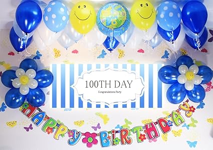 Amazon Co Jp N07 Blue風船set アルファライフ バルーン 誕生日party横断幕 御名前 コメントを入れられます ウェディング 1歳 誕生日 装飾激安 格安 風船 飾り付け ベビー マタニティ