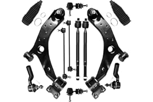 SCITOO 12-PC SET Suspension Kit For 2004-2009 For Mazda 3 2006-2010 2012-2017 For Mazda 5 Front Lower Control Arm And Ball Joint Inner Outer Tie Rod End Sway Bar End Link Steering Boot