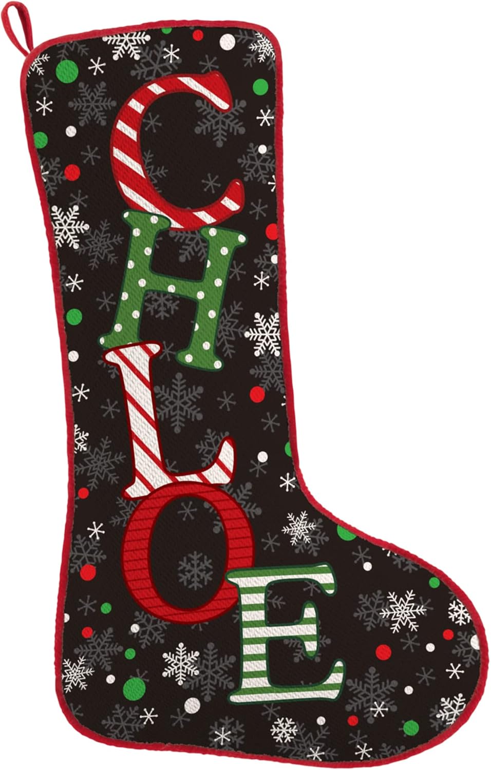 Stockings & Holders - Let's Make Memories Personalized Festive Name Christmas Stocking - for Family - Dark Design