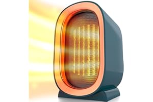 LAPLOCK Ceramic Space Heater for Indoor Use, Overheat Protection, Tip-Over Protection, Low Noise Heating, Safe Electric PTC Portable Fan for Office Home Room, Black Smart Handy Warmer