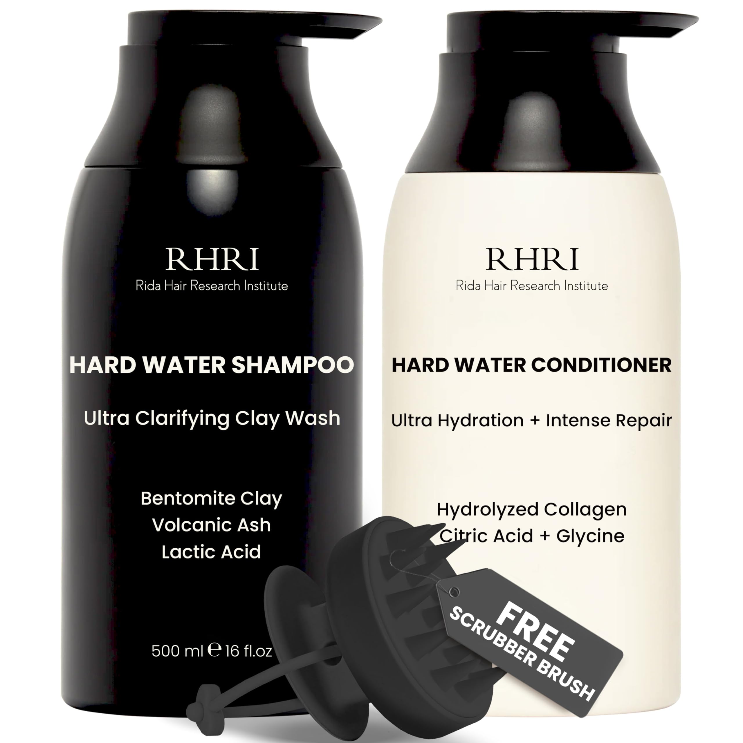 Photo 1 of *** ONLY SHAMPOO *** Hard Water Shampoo & Conditioner Set | Hydrating Hair Treatment for Shine & Manageability | Clarifying Wash with Bentonite Clay, Volcanic Ash, Lactic Acid | Metal Detox Shampoo with Collagen 32 FL oz