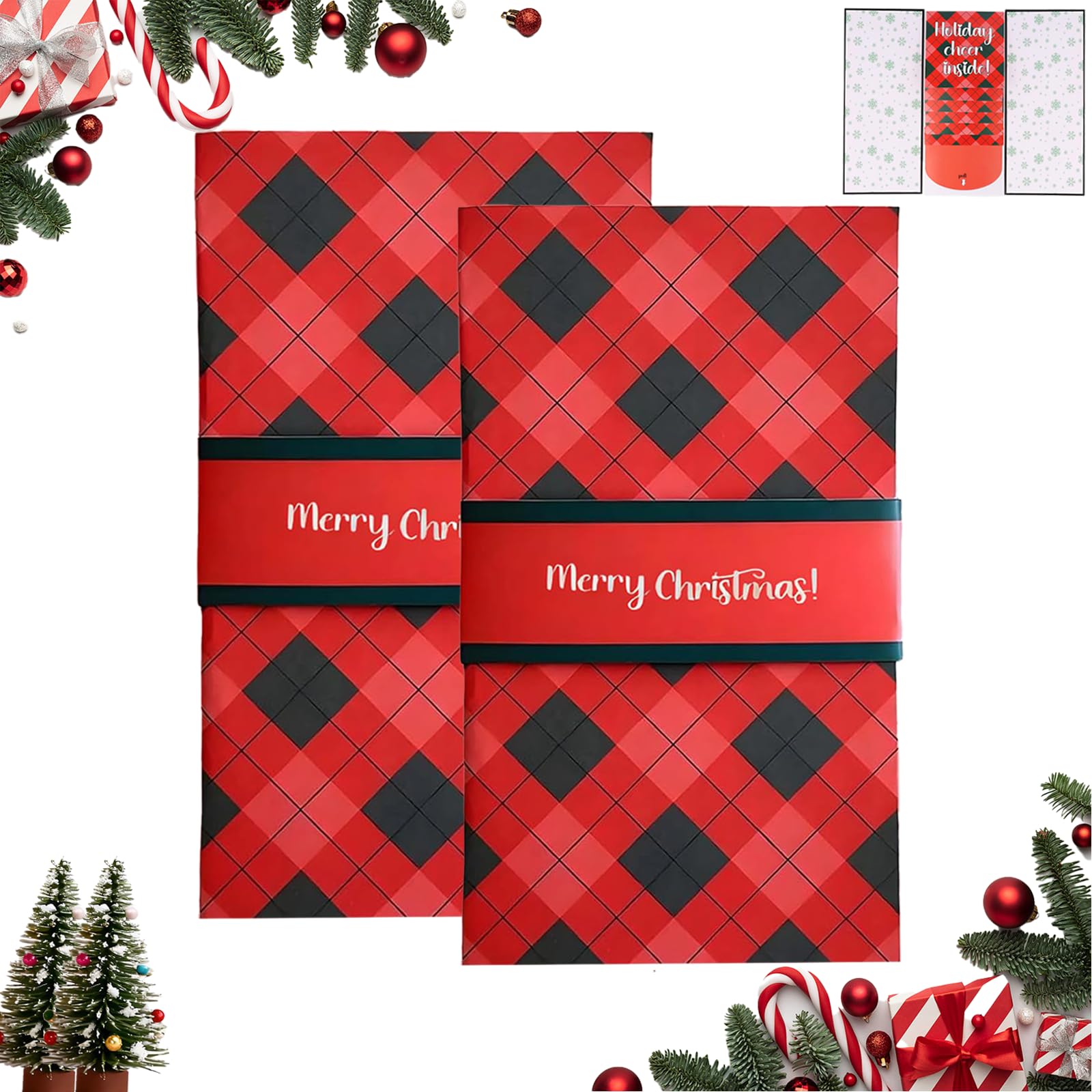 Photo 1 of 2Pcs Christmas Stocking Stuffer Handmade Waterfall Christmas Gift Card Booklet,Gift Card Book Money Envelopes for Cash,Pull-out Design Cash Gifts Envelopes,Xmas Birthday Holiday Party Supplies for Family Friends