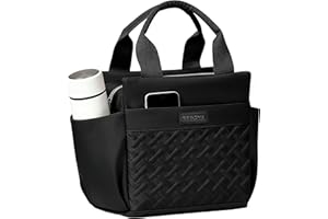 Lunch Bag for Women,Reusable Insulated Lunch Box Large Capacity Lunch Tote Bags with Side Pockets and Bottle Holder for Work 