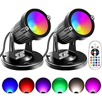 FZWLE Spot Lights Indoor, 5W RGBW Uplighting Indoor 16 Color ...